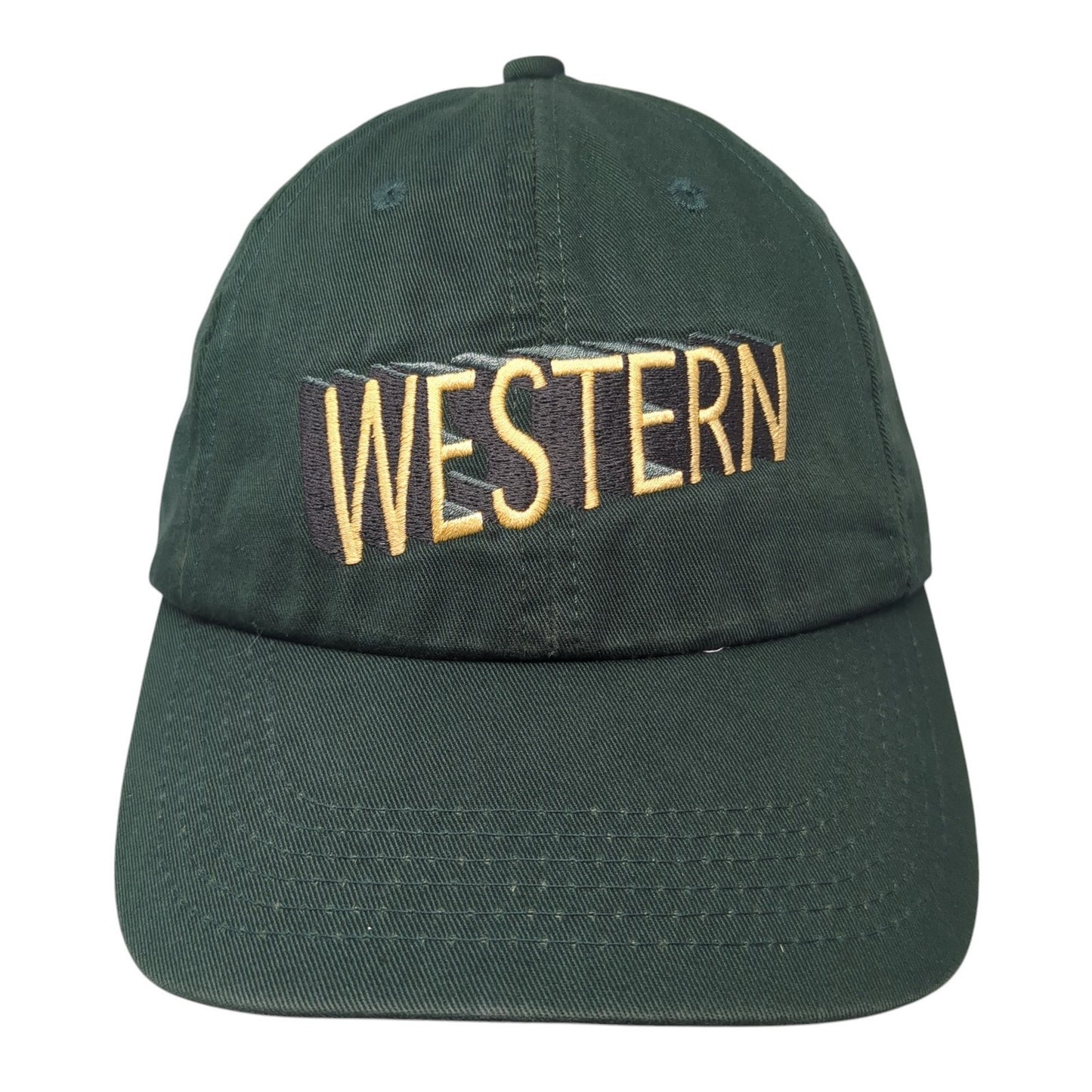 Western Slideback Hat Green One Size Adjustable Embroidered K-Products Vintage