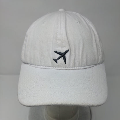 Airplane Travel More Slideback Hat White OSFM Adjustable Embroidered