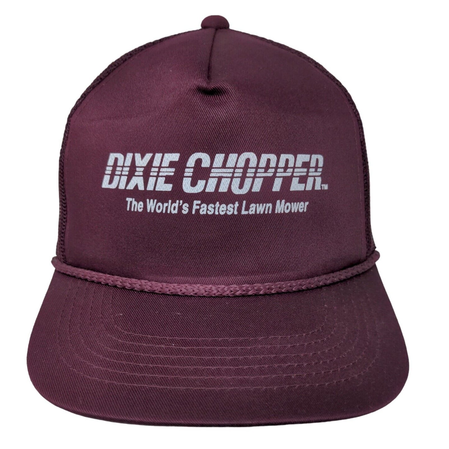 Dixie Chopper Men's Snapback Mesh Back Trucker Hat Red Burgundy Size OSFA Rope