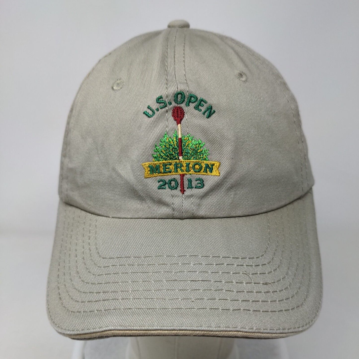 US Open Merion 2013 Slideback Hat Tan OS Adjustable Embroidered USGA Member