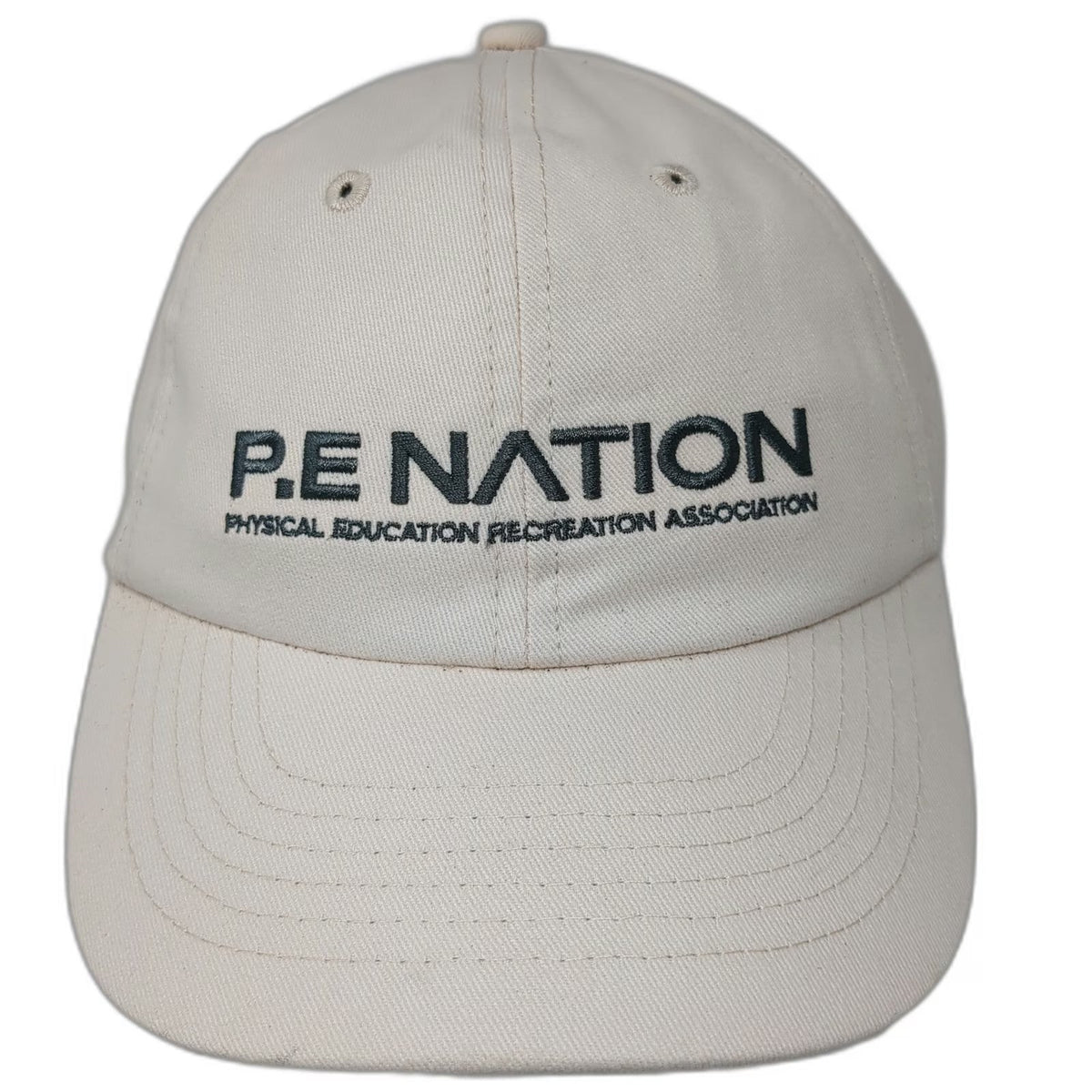 P.E Nation Baseball Cap Beige One Size Strapback Embroidered Worldwide Logo Hat