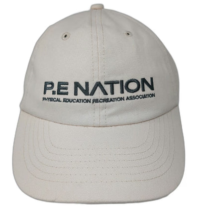 P.E Nation Baseball Cap Beige One Size Strapback Embroidered Worldwide Logo Hat