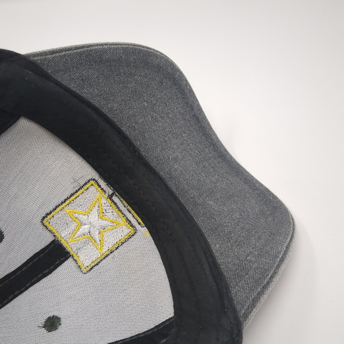US Army Strapback Baseball Cap Gray One Size Adjustable Embroidered 6 Panel