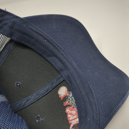 Classic Snapback Trucker Hat Blue One Size Adjustable Mesh Back Port Authority