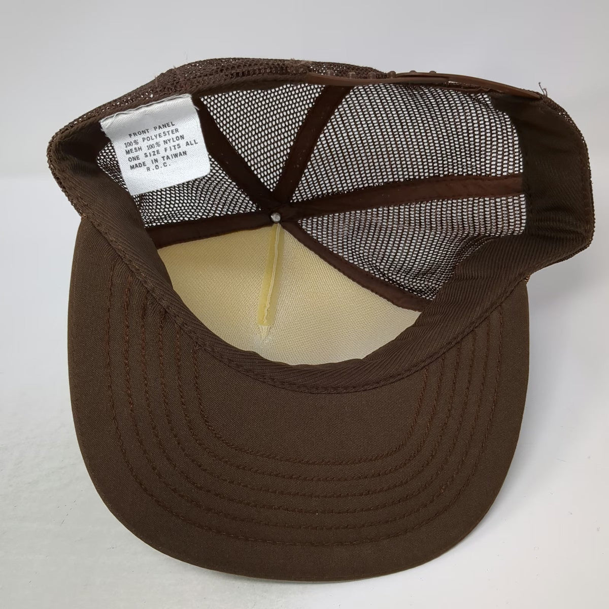 Custom Topper Trucker Hat Brown One Size Mesh Snapback Truck Graphic Foam Front