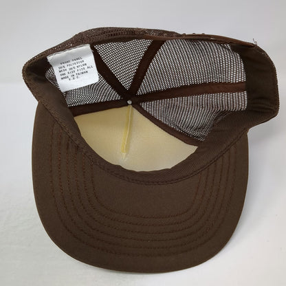 Custom Topper Trucker Hat Brown One Size Mesh Snapback Truck Graphic Foam Front