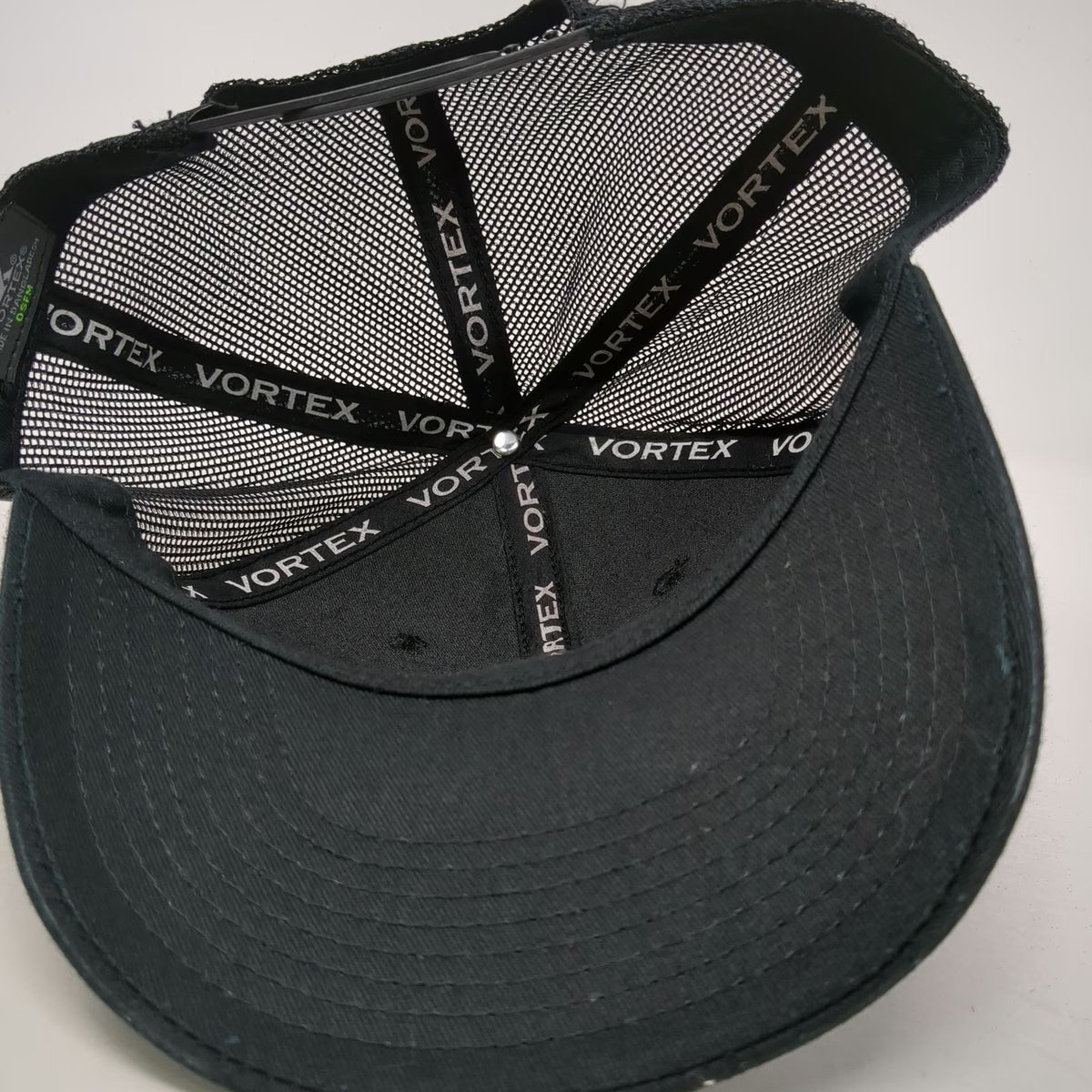 Vortex Trucker Hat Black One Size Mesh Back Snapback Logo Hunting Shooting Cap