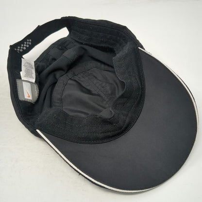 Nike Baseball Cap Black One Size Mesh Fit Dry Performance Swoosh Strapback Hat