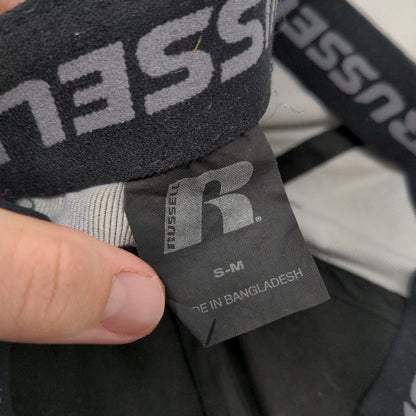 Russell Fitted Hat Gray S/M Lightweight Embroidered Logo Vented Holes 6 Panel