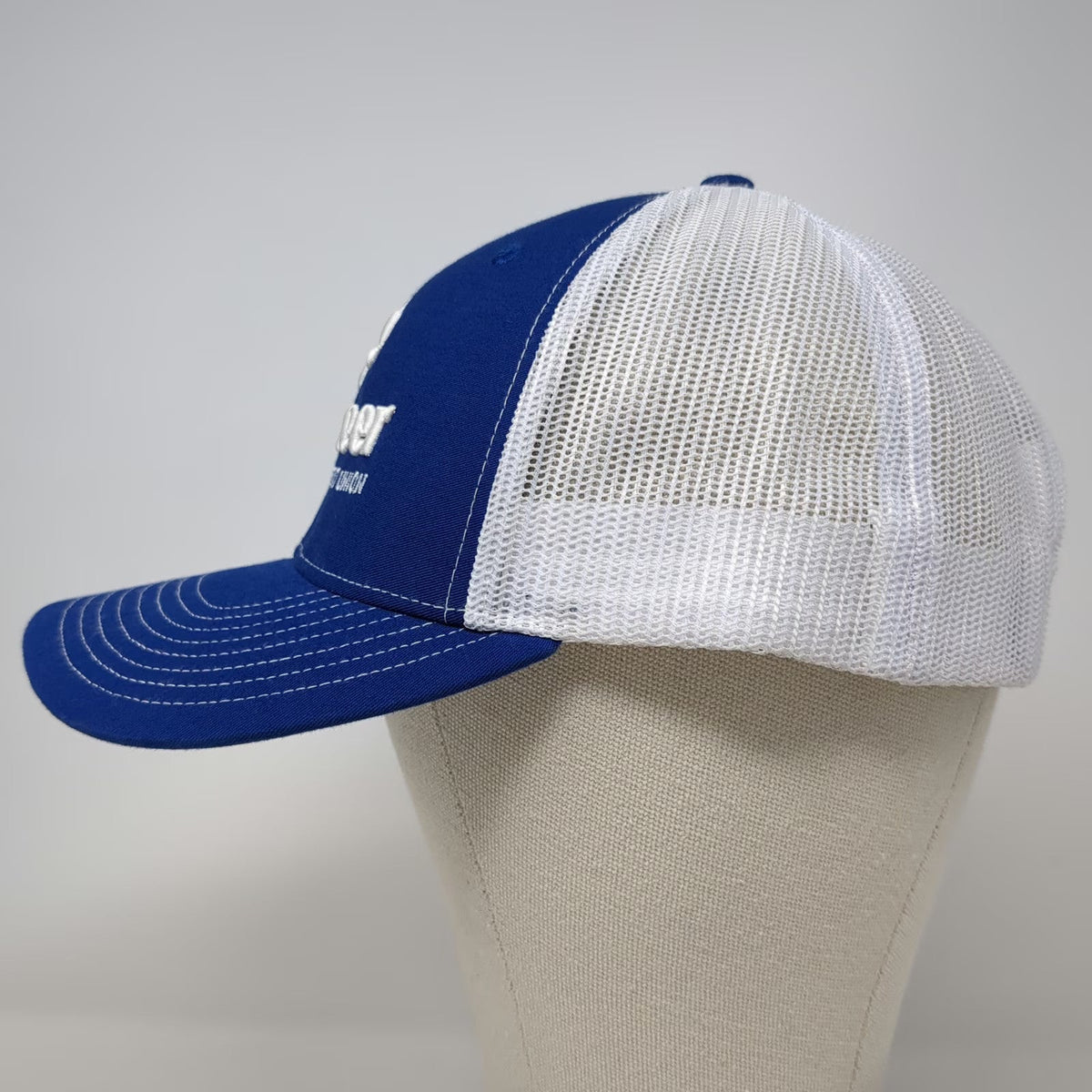 Richardson Trucker Hat Blue One Size Pioneer Federal Credit Union Mesh Snapback