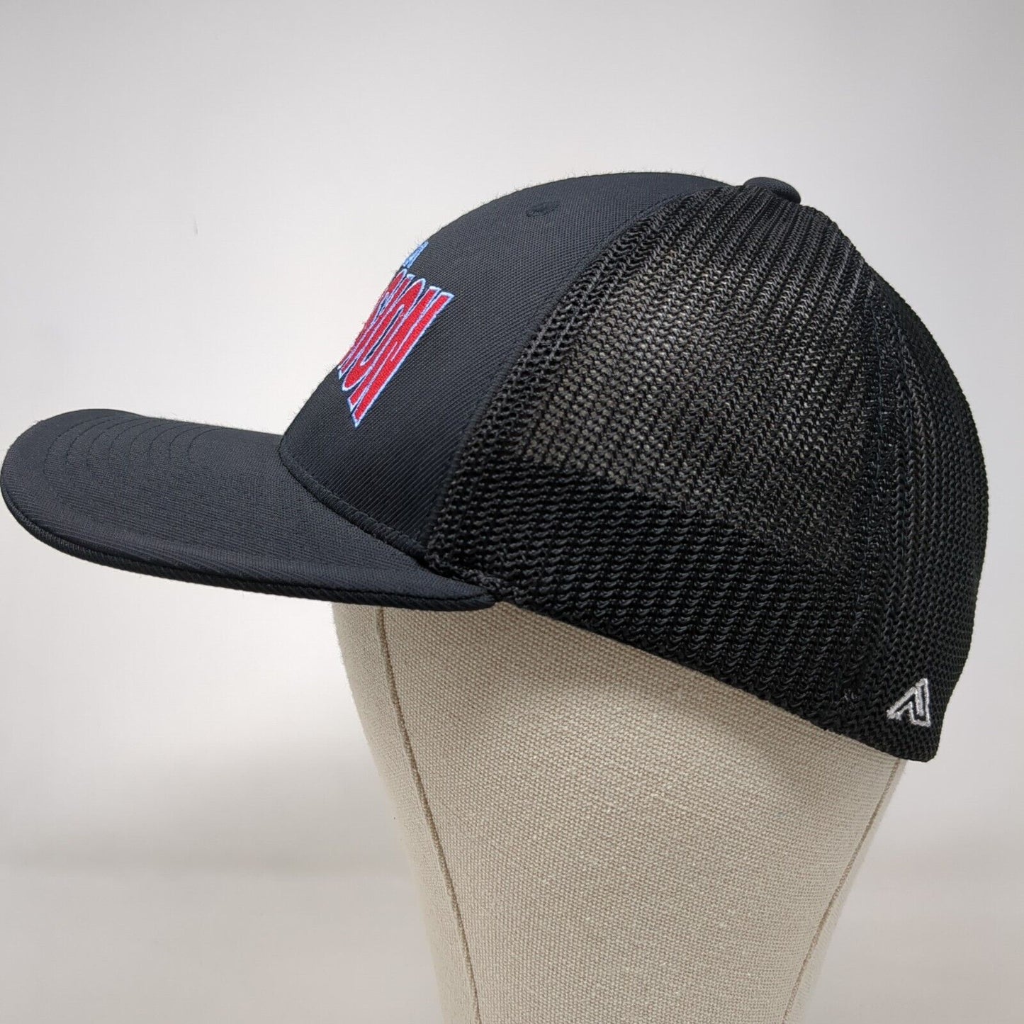 USA Explosion Fitted Trucker Hat Black SM-MED Mesh Back Pacific Headwear