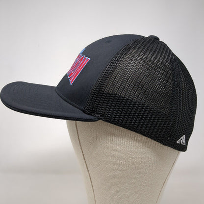 USA Explosion Fitted Trucker Hat Black SM-MED Mesh Back Pacific Headwear