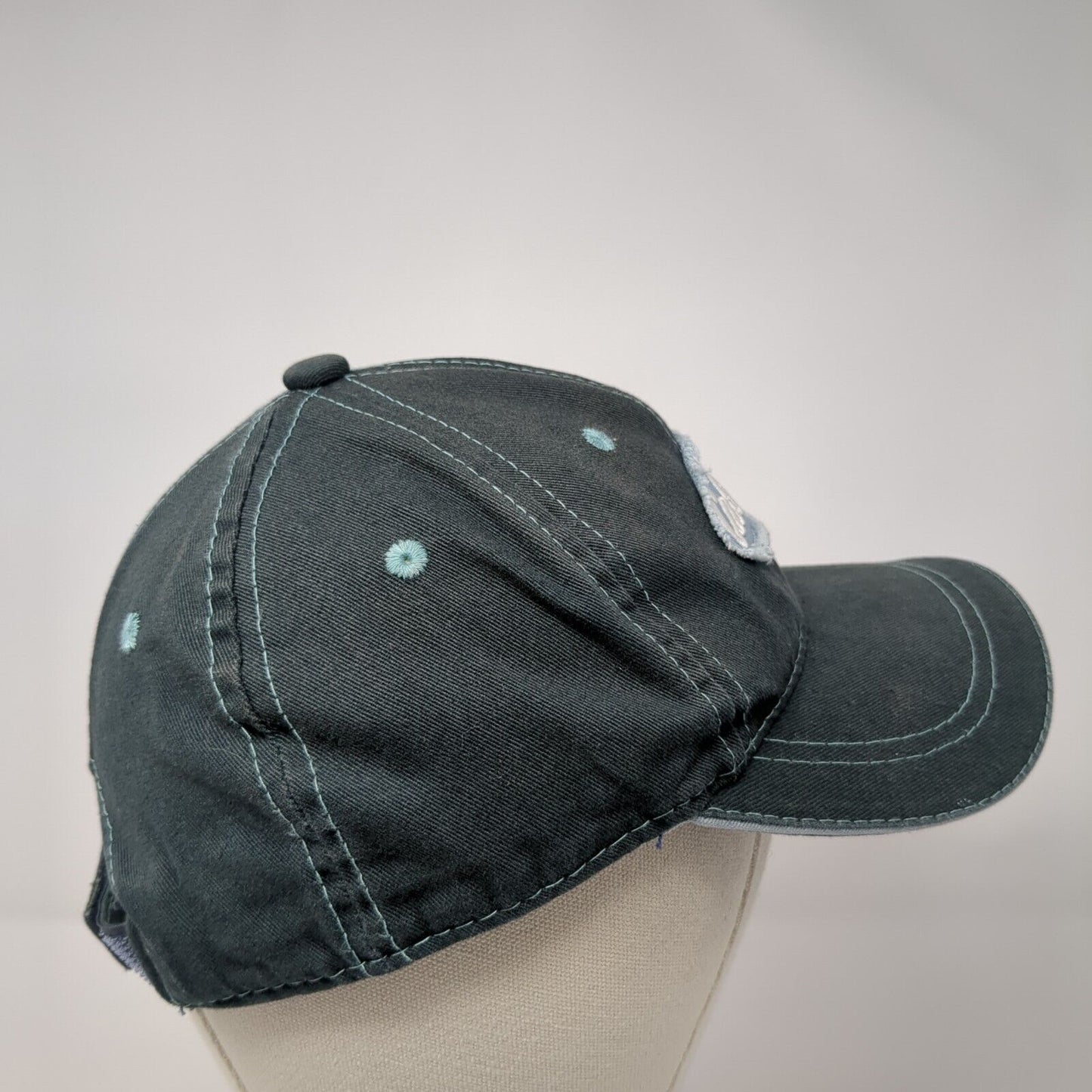 Cabela's Strapback Hat Blue One Size Adjustable Embroidered Distressed 6 Panel