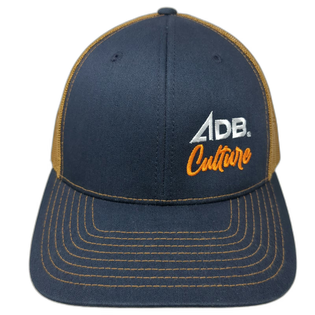 Richardson Trucker Hat Blue Brown One Size ADB Culture Mesh Snapback Logo 112