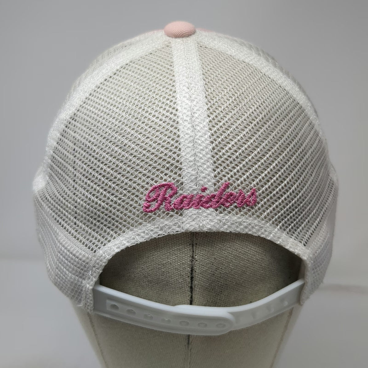 Las Vegas Raiders NFL Trucker Hat Pink One Size Mesh Back Snapback Shield Logo