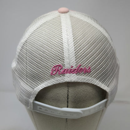 Las Vegas Raiders NFL Trucker Hat Pink One Size Mesh Back Snapback Shield Logo