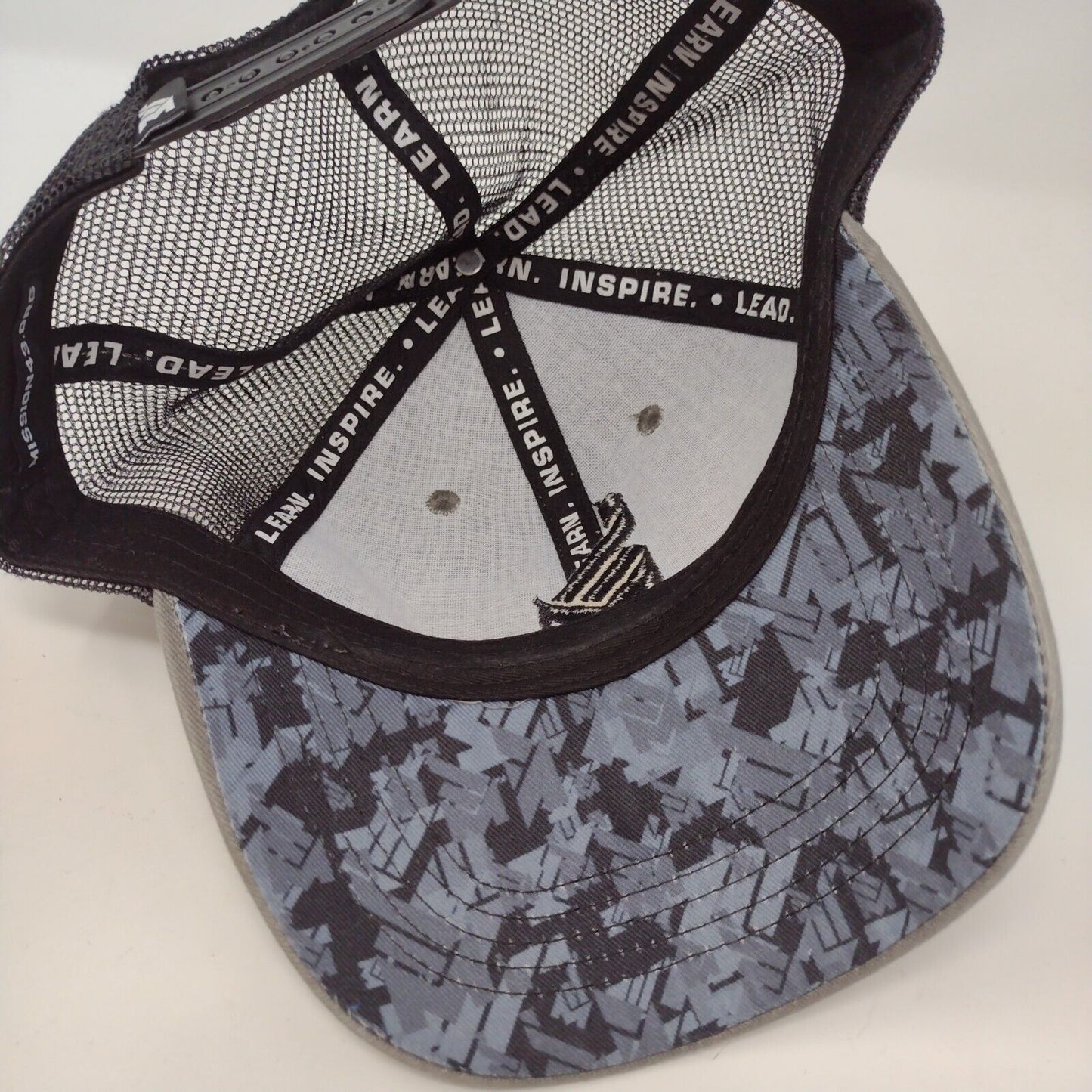 Mission43 Snapback Mesh Back Trucker Hat Gray OSFA Embroidered Logo