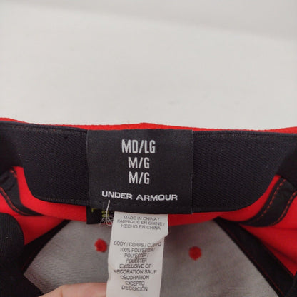 Under Armour Fitted Hat Red M/L Lightweight Embroidered 6 Panel Polyester