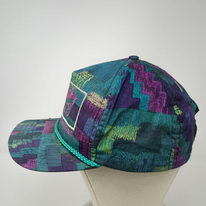 Jan-Bar 5 Panel Blue Purple Pink One Size Montana Big Sky 93 Rope Strapback Hat