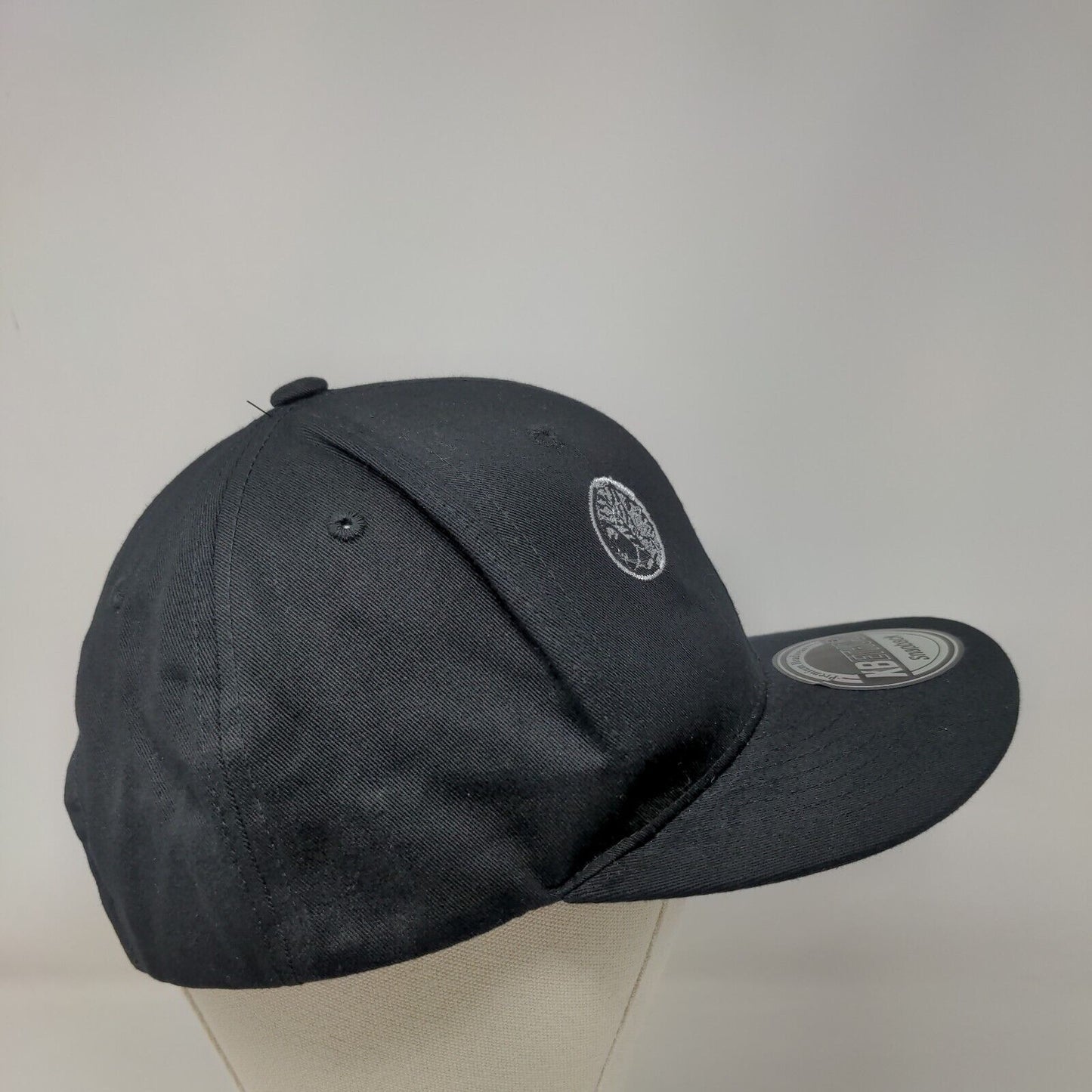 KB ETHOS Snapback Hat Black One Size Adjustable Embroidered 6 Panel Cotton