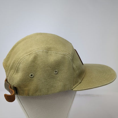 Discrete 5 Panel Beige Hat One Size Salt Lake City Farmers Market Leather Strap