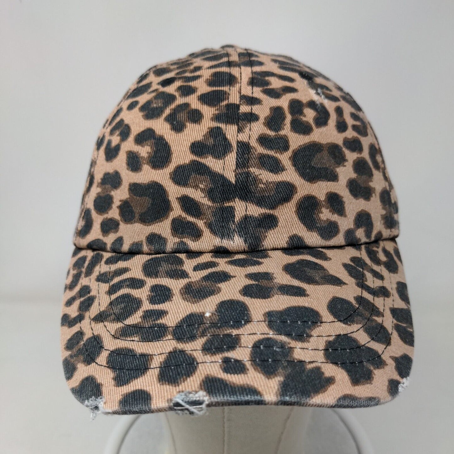 Hobby Lobby Inc. Strapback Hat Multicolor One Size Leopard Print Distressed