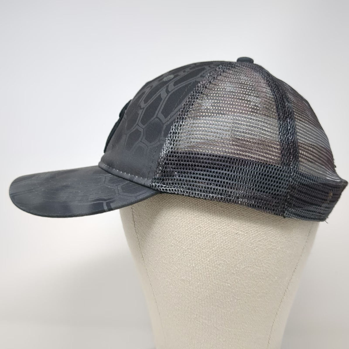 Kryptek Trucker Hat Gray One Size Typhon Camo Spartan Helmet Snapback Mesh