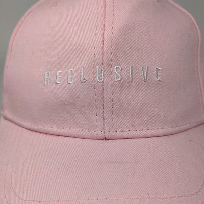 Reclusive Slideback Hat Pink Size M Embroidered Spell Out 100% Cotton