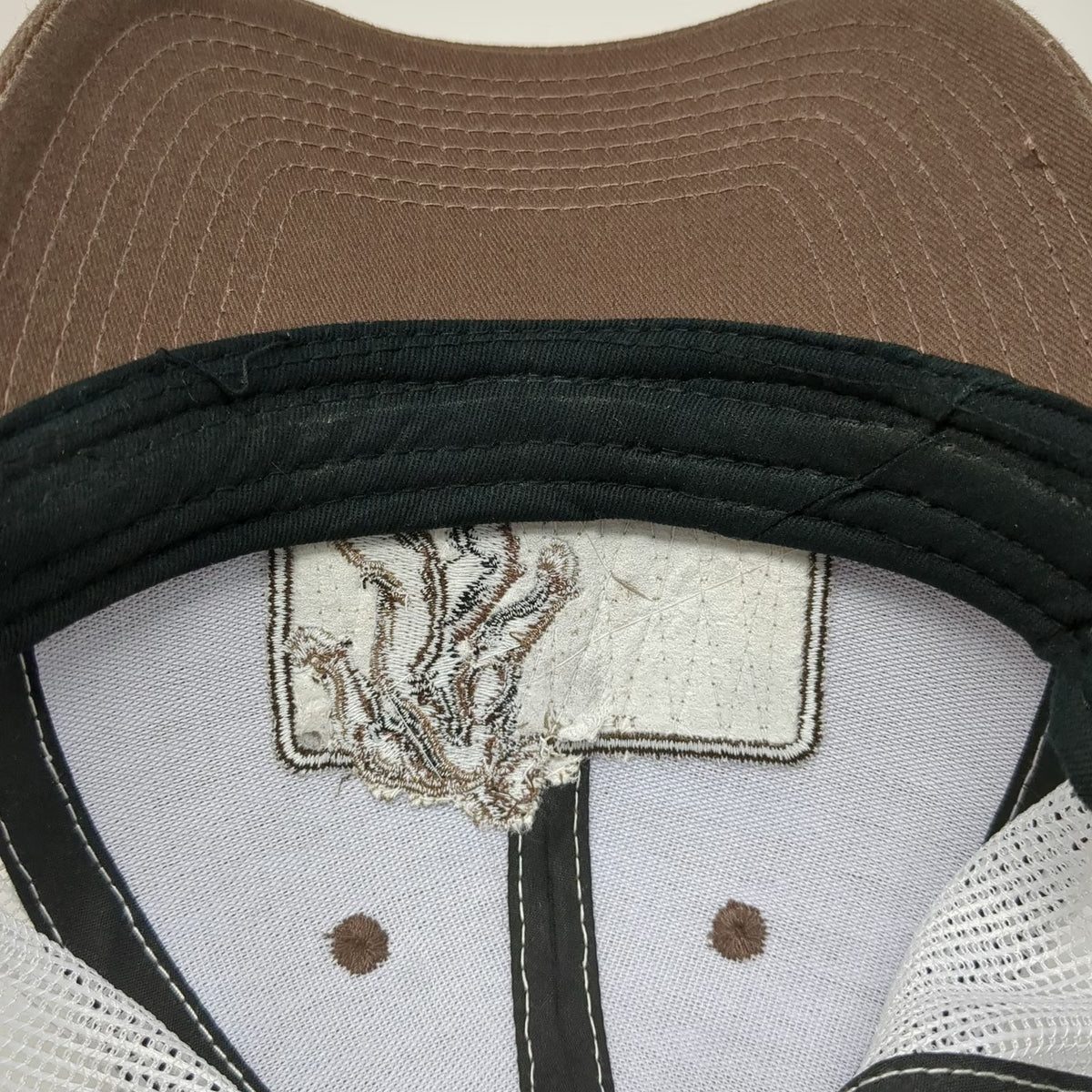 Scheels Trucker Hat Brown OSFM Bigfoot Sasquatch Mountain Patch Mesh Snapback