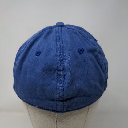 Aeropostale N-Y Fitted Hat Blue S/M Embroidered Distressed Vented Holes