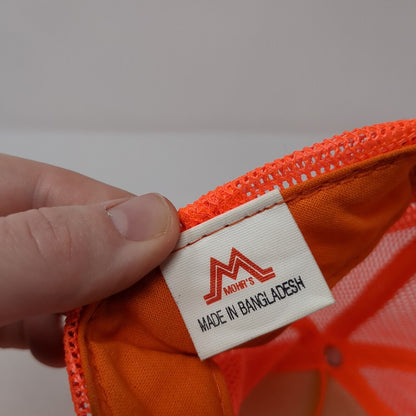 Mohr's Snapback Trucker Hat Orange One Size Adjustable Mesh Back Blank Rope