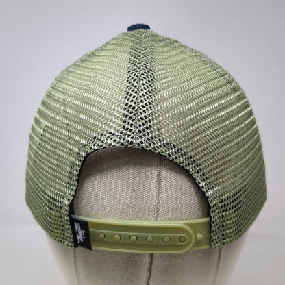 Spacecraft Trucker Hat Blue Green One Size Corduroy Mesh Topo Map Snapback