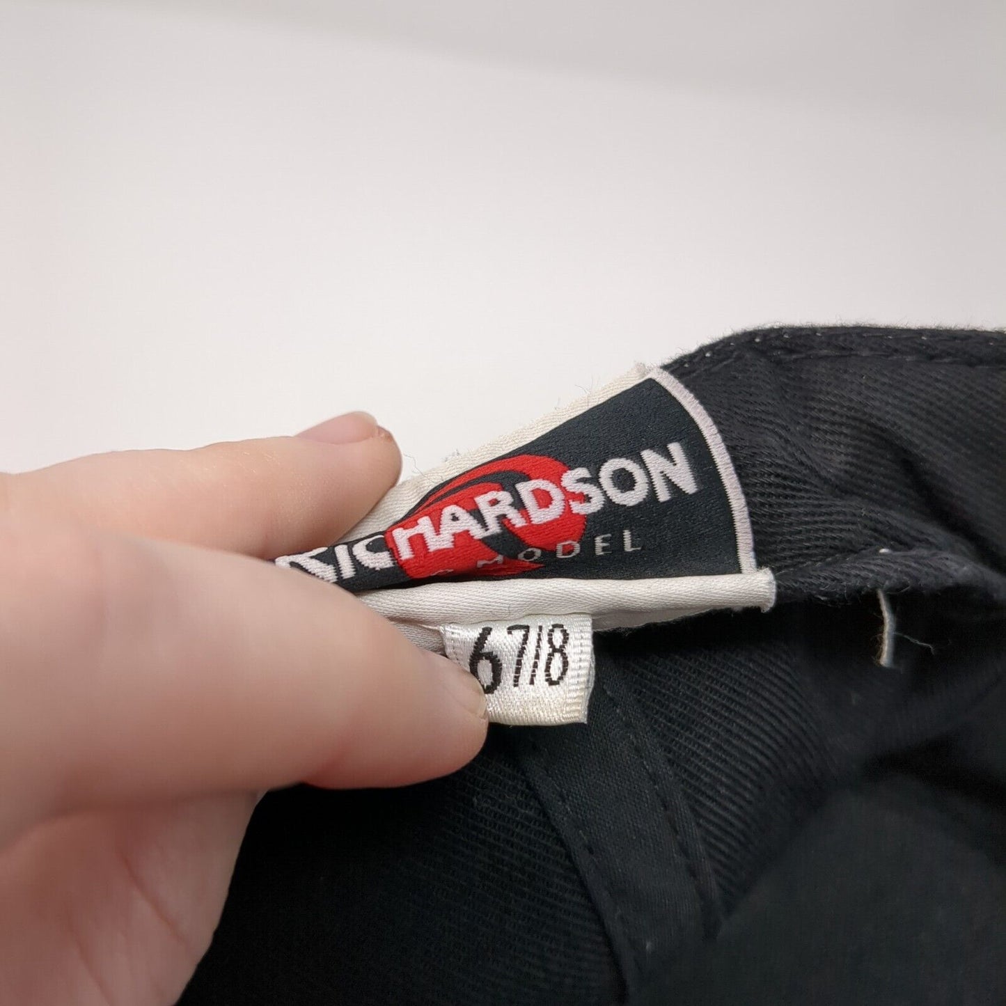 Richardson Pro Model Fitted Hat Black 6 7/8 Solid Blank Vent Holes