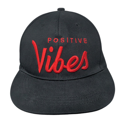 Positive Vibes Snapback Hat Black One Size Adjustable Embroidered