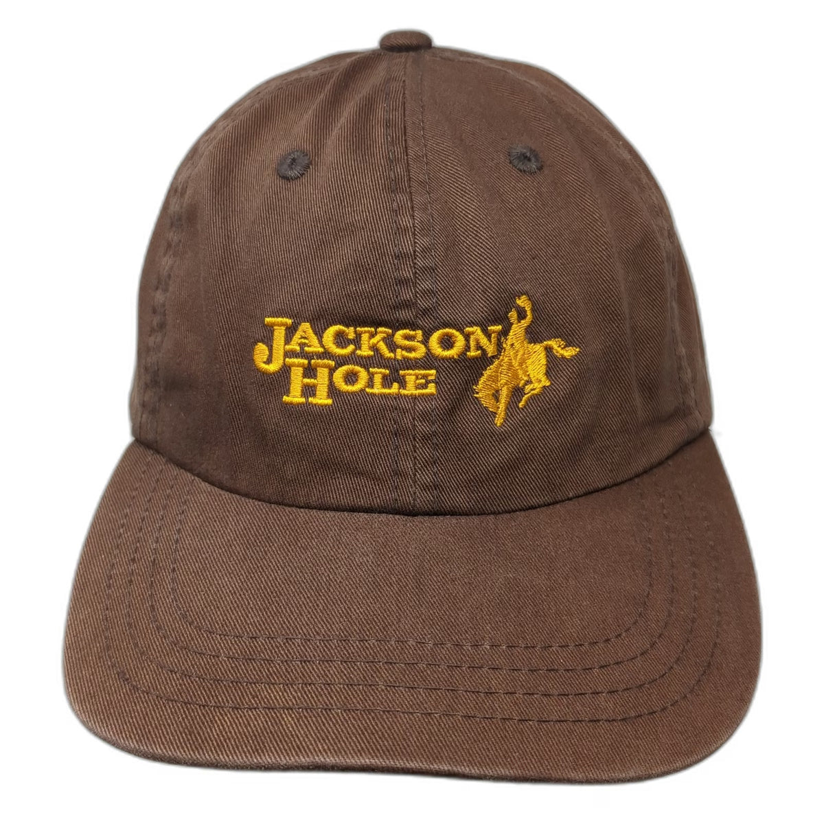 Imperial Baseball Cap Brown Yellow One Size Jackson Hole Wyoming Bronco Hat