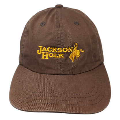 Imperial Baseball Cap Brown Yellow One Size Jackson Hole Wyoming Bronco Hat