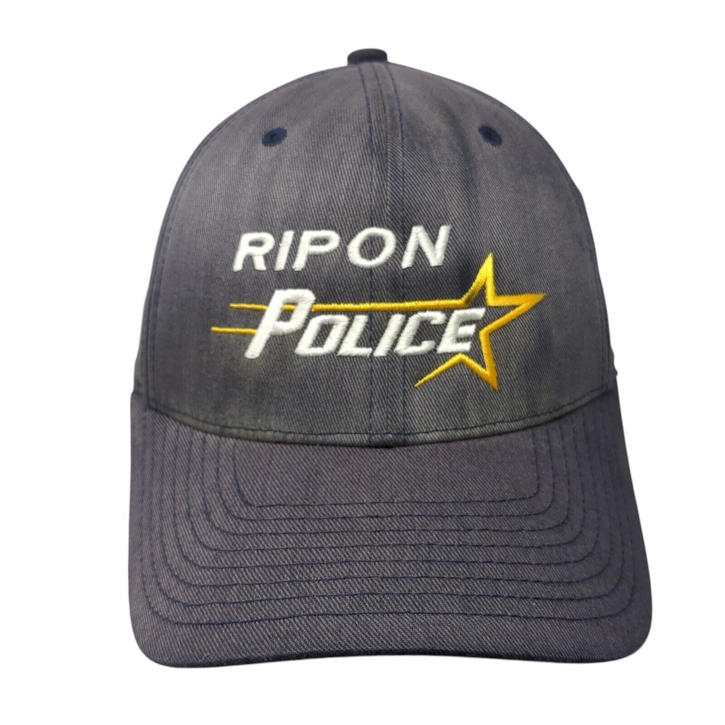 RIP On Police Fitted Hat Blue S/M Flexfit Embroidered Vented Holes Yupoong