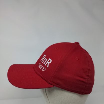 RNR Seed Fitted Hat Red M/L Embroidered Vented Holes 6 Panel 39Thirty New Era