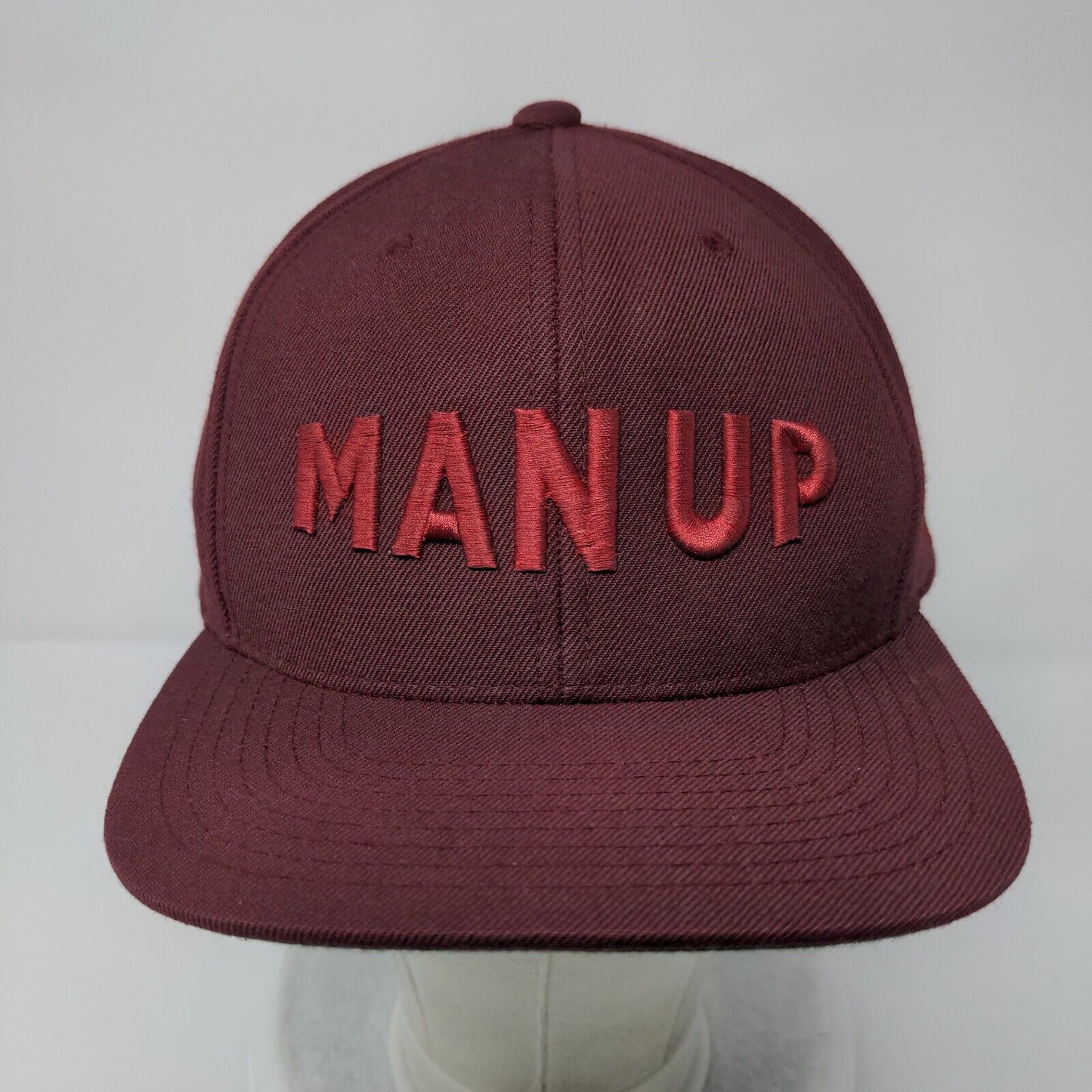 Man Up Snapback Hat Red One Size Adjustable Embroidered The Classics Yupoong