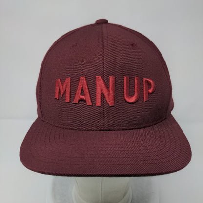 Man Up Snapback Hat Red One Size Adjustable Embroidered The Classics Yupoong