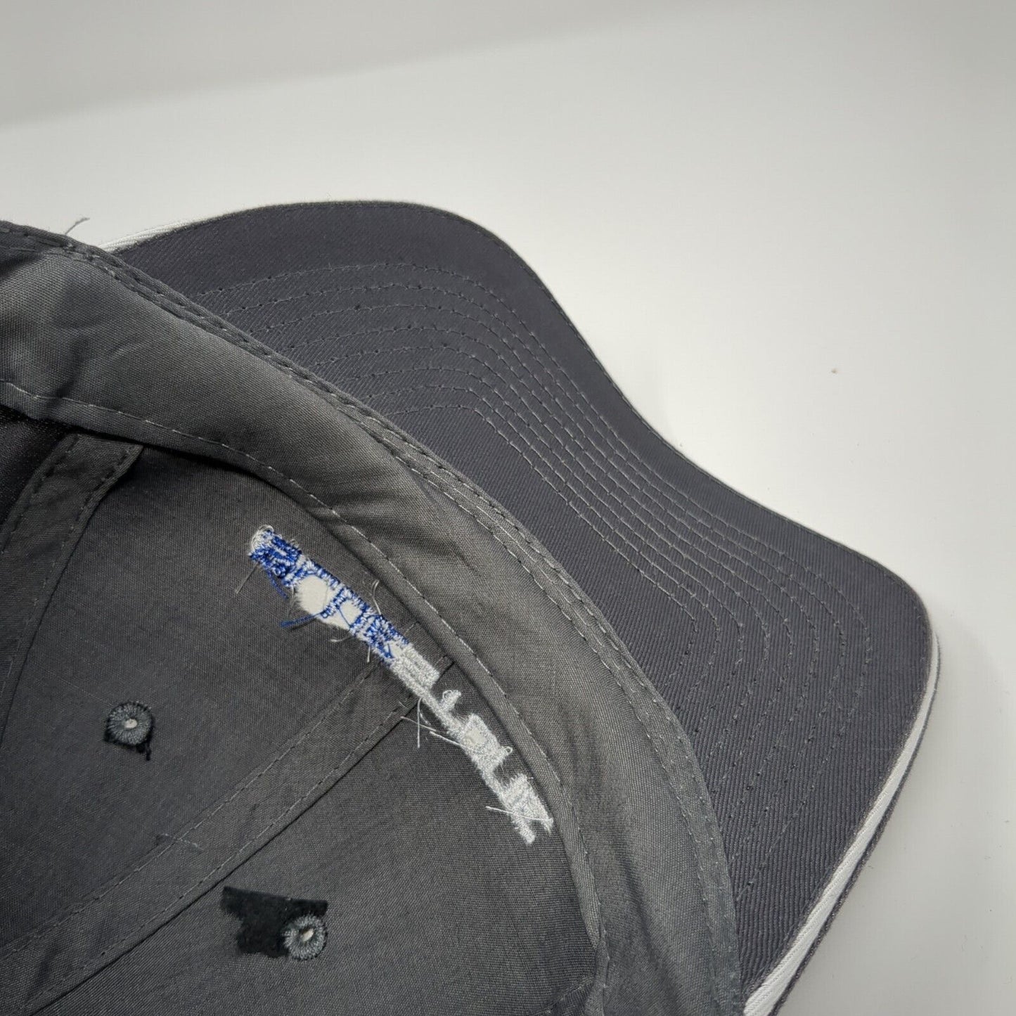 Blue Stone Strapback Hat Gray One Size Adjustable Embroidered Port & Company
