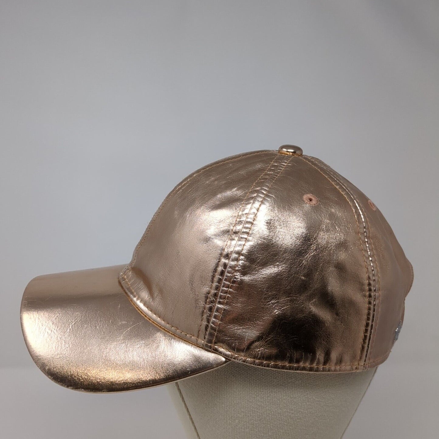 Gymboree Strapback Hat Pink M/L Adjustable Solid Metallic 6 Panel