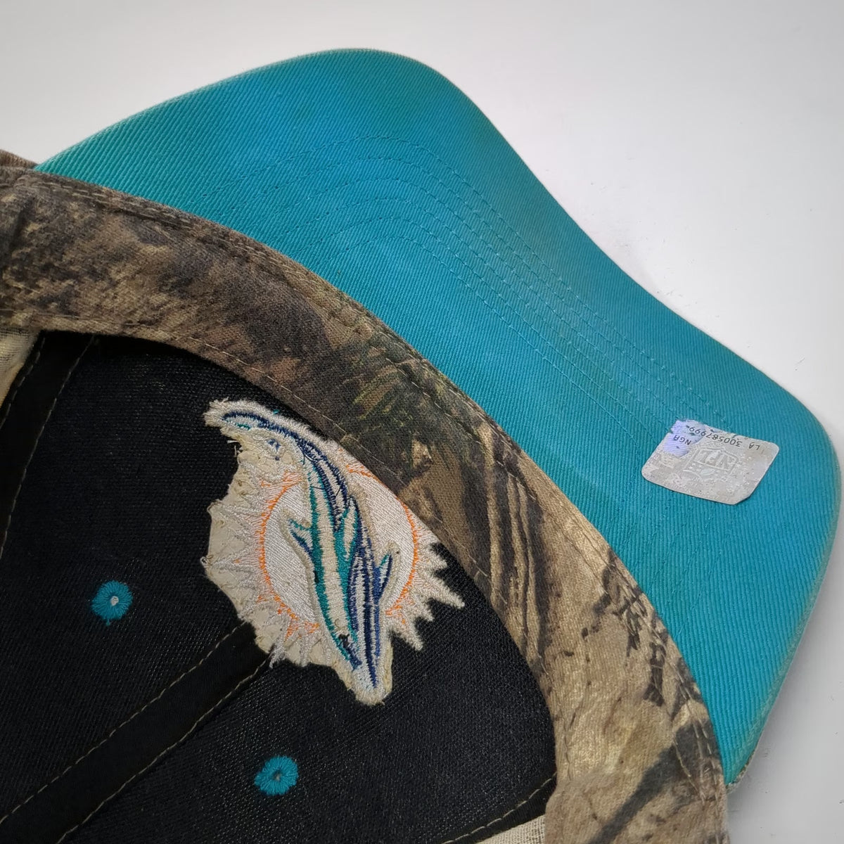 '47 Miami Dolphins NFL Hat Brown Camo One Size Baseball Cap Strapback Blue Logo
