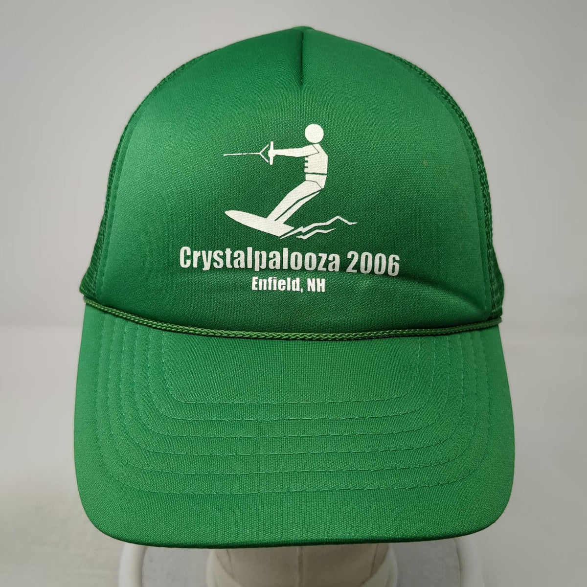 KC Trucker Hat Green One Size Crystalpalooza 2006 Enfield NH Water Skiing Mesh