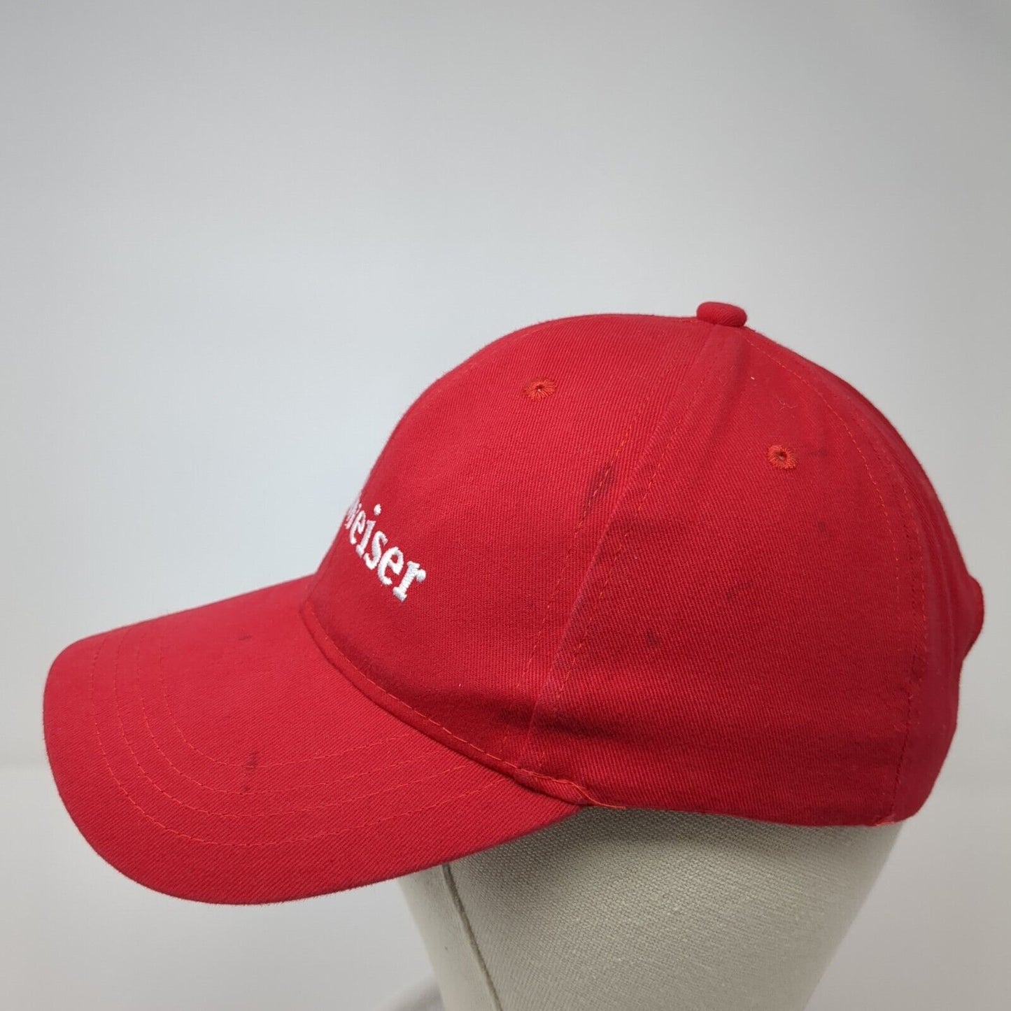 Budweiser Snapback Hat Red One Size Embroidered Adjustable 6 Panel