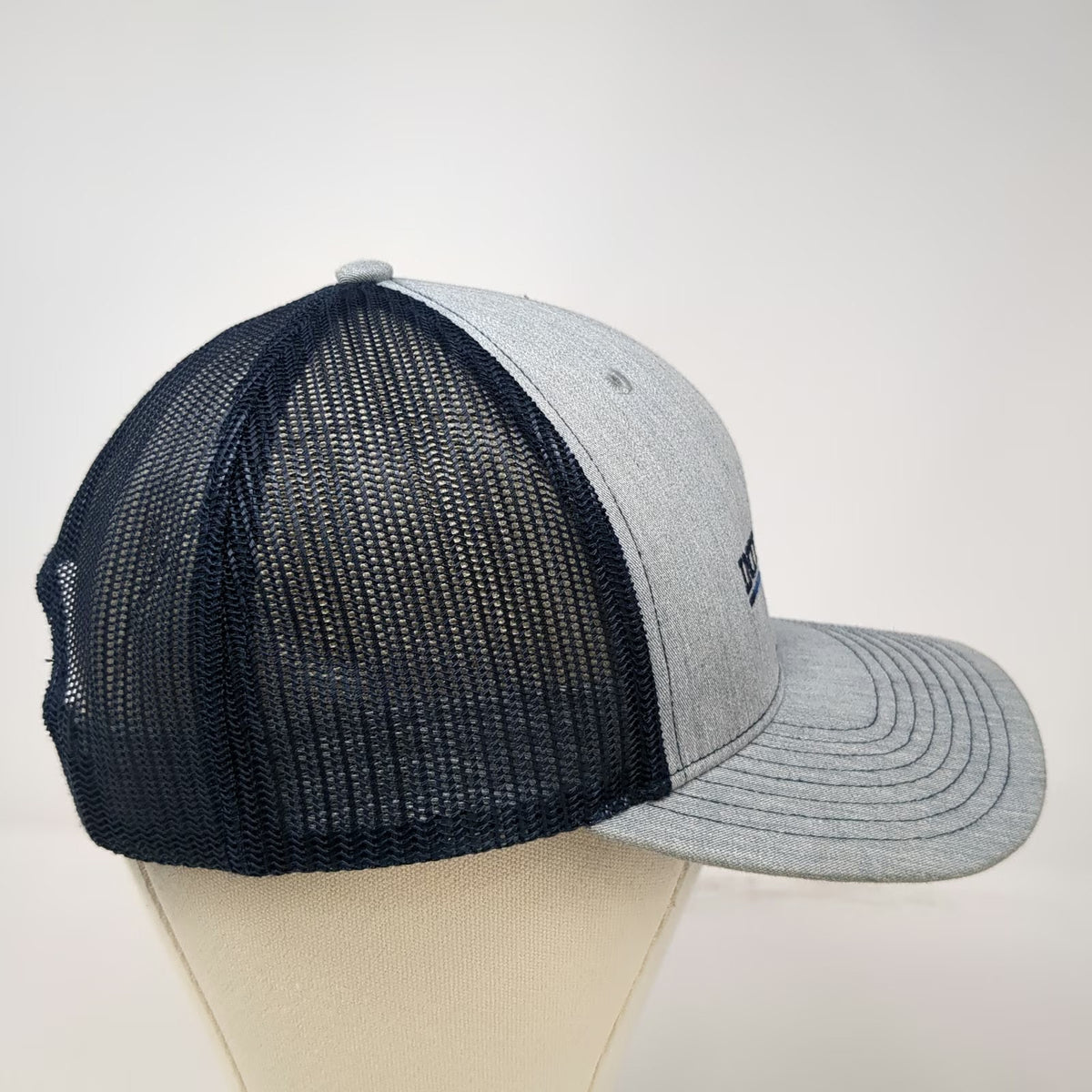 Richardson Trucker Hat Gray Blue One Size INTL FCStone Mesh Back Snapback