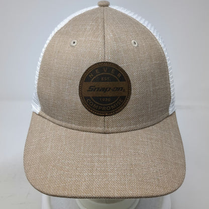 Snap-on Trucker Hat Brown OSFM Mesh Back Snapback Never Compromise Logo Patch