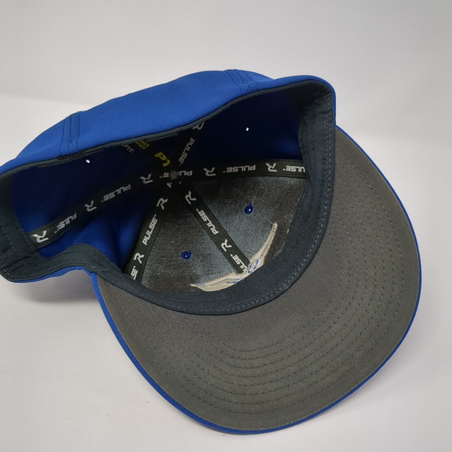 Richardson Pulse Fitted Hat Blue L-XL Embroidered Logo Solid 6 Panel