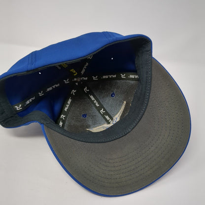 Richardson Pulse Fitted Hat Blue L-XL Embroidered Logo Solid 6 Panel
