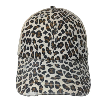 Unbranded Strapback Trucker Hat Ponytail Multi One Size Animal Print